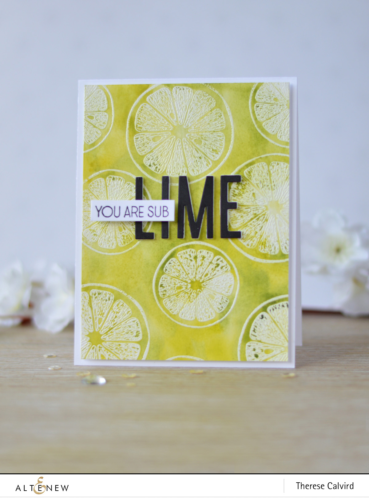 Altenew - Main Squeeze - Fine Alphabet Die - Therese Calvird (card video) 2 copy