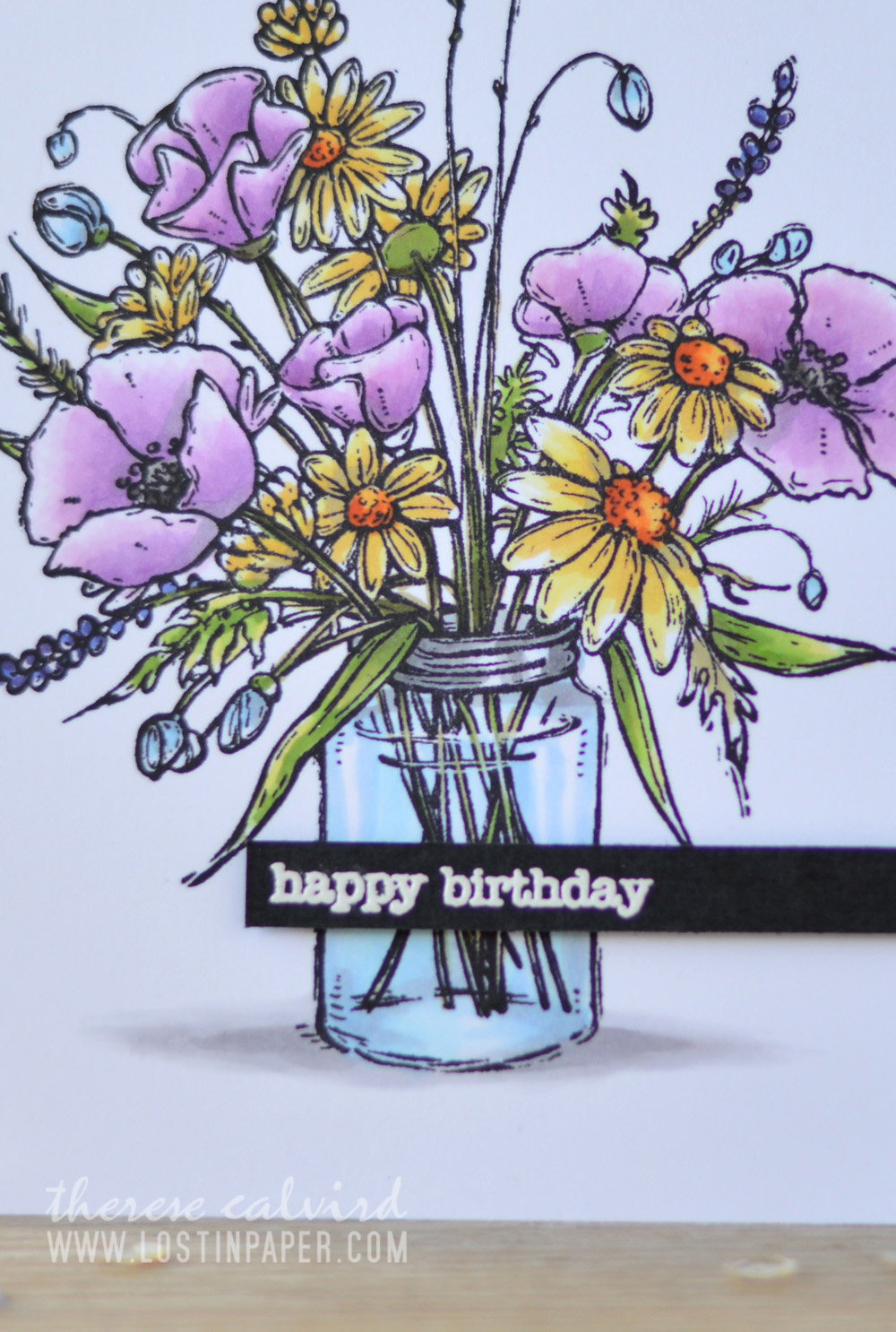 Lostinpaper - Penny Black - Vase Garden - Copics (card video) 2