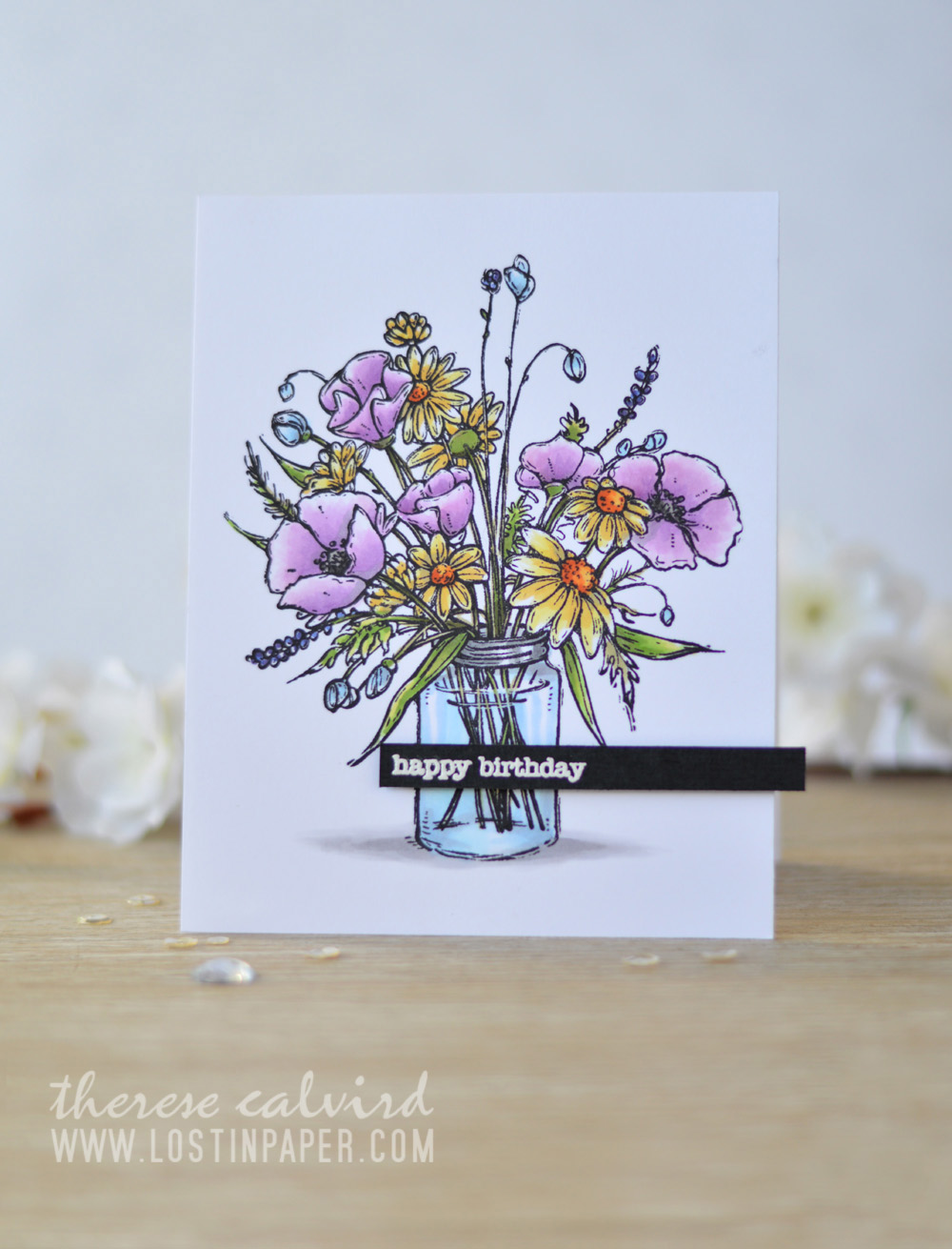 Lostinpaper - Penny Black - Vase Garden - Copics (card video) 2