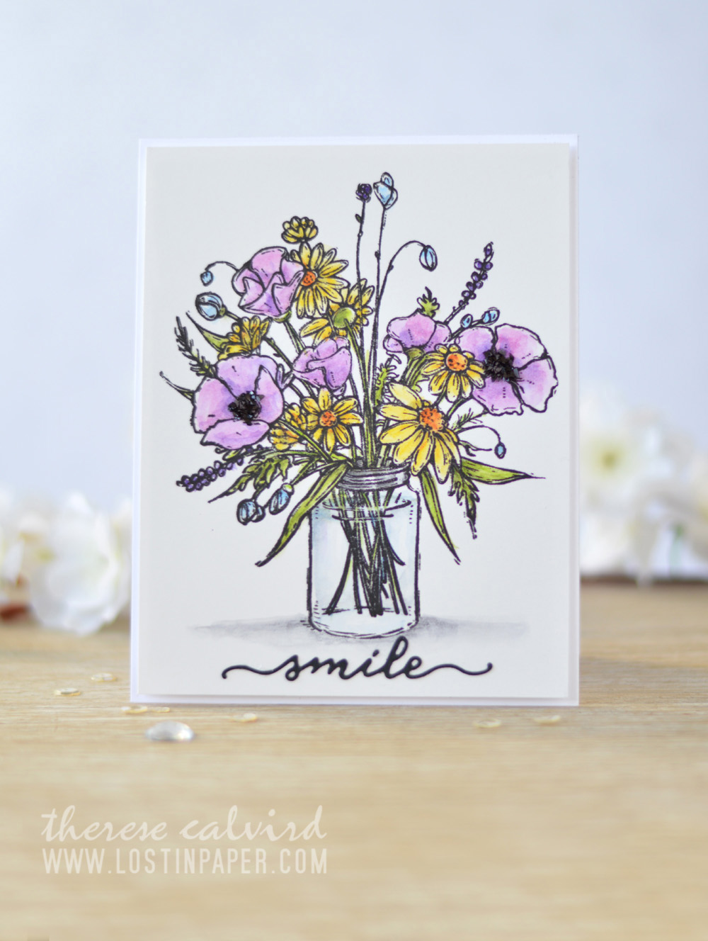 Lostinpaper - Penny Black - Vase Garden - Inktense (card video) 2
