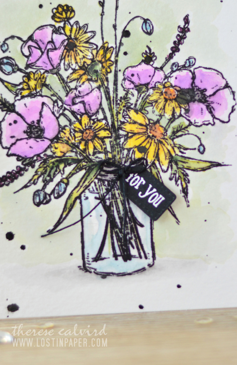 Lostinpaper - Penny Black - Vase Garden - Watercolours (card video) 2