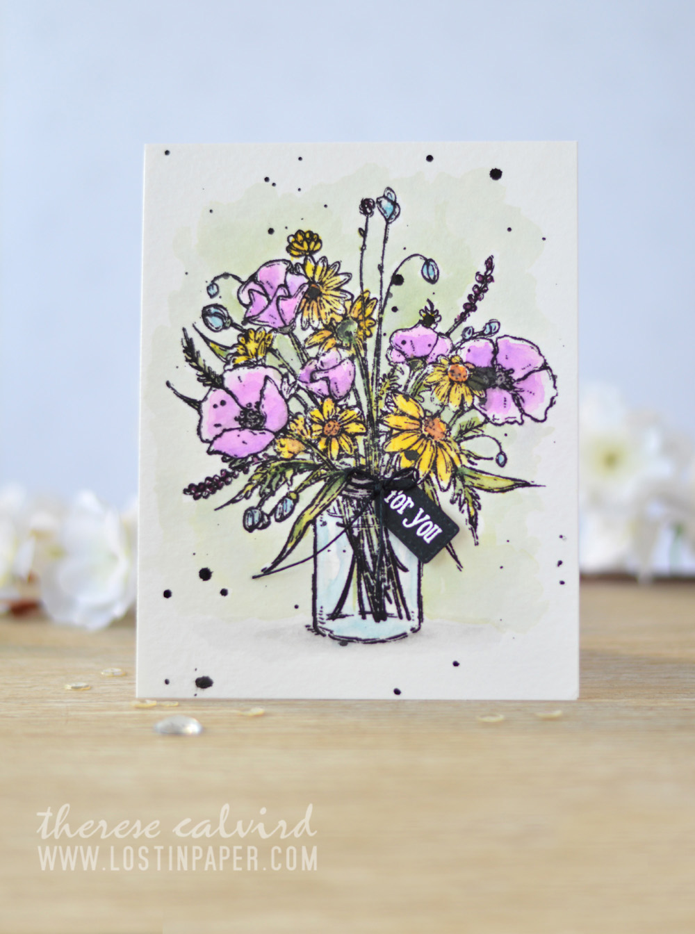 Lostinpaper - Penny Black - Vase Garden - Watercolours (card video) 2