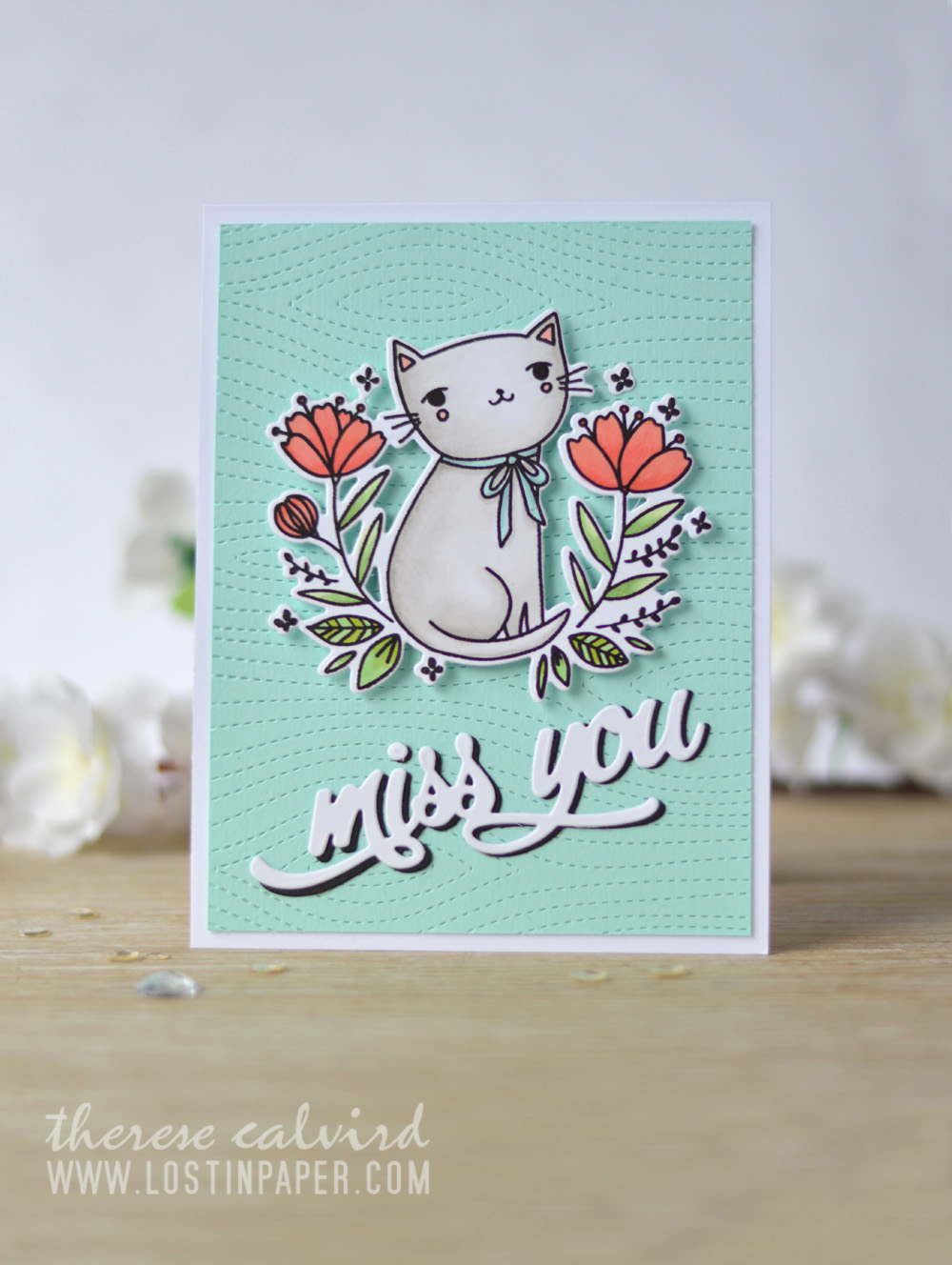 Lostinpaper - Waffle Flower - Smiling - Altenew - Miss You (card video) 1