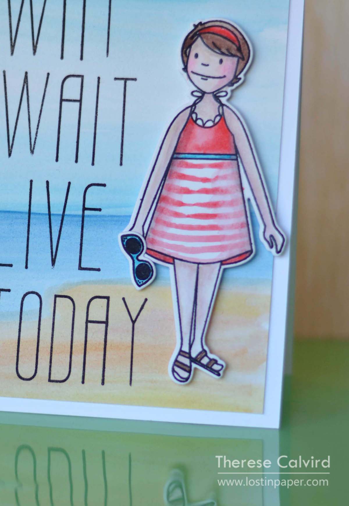 Lostinpaper - Ellen Hutson Beach Lady - Altenew (card video) 1
