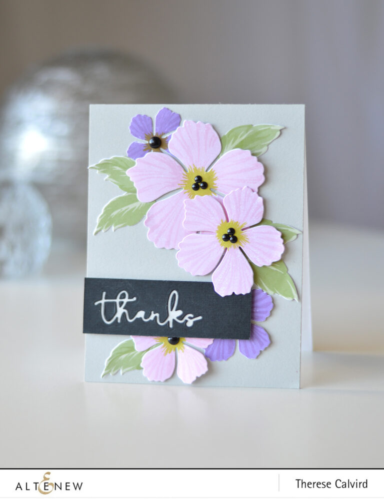 Altenew - BAF - Peony Blossom - Signature Words - Therese Calvird (card video) 1 copy