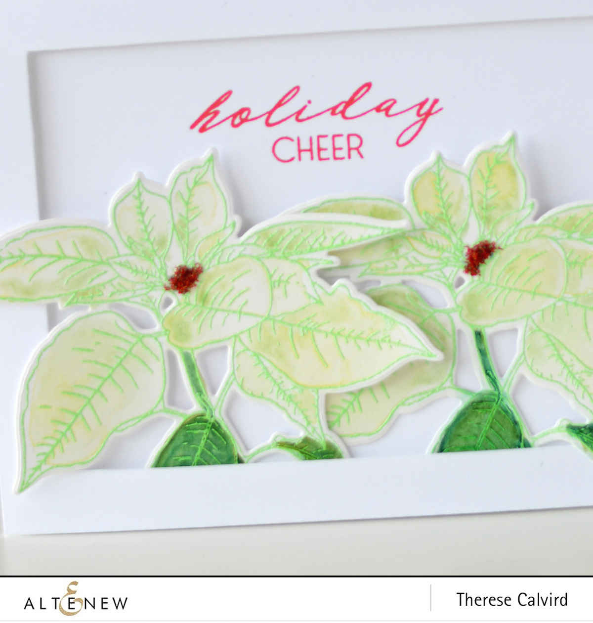 Altenew - Festive Poinsettia - Starry Night - Therese Calvird (card video) 1 copy