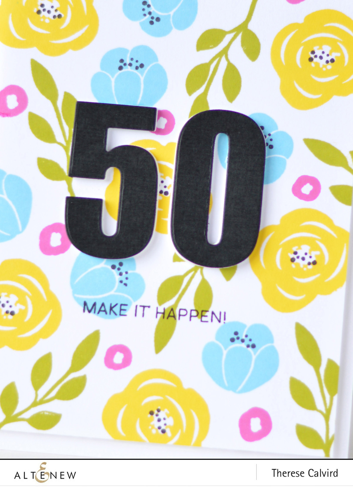 Altenew - Floral Elements - Happy Dreams - Bold Numerals - Therese Calvird (card video) 1 copy