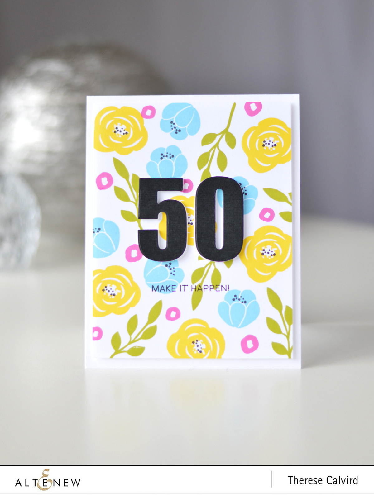 Altenew - Floral Elements - Happy Dreams - Bold Numerals - Therese Calvird (card video) 1 copy