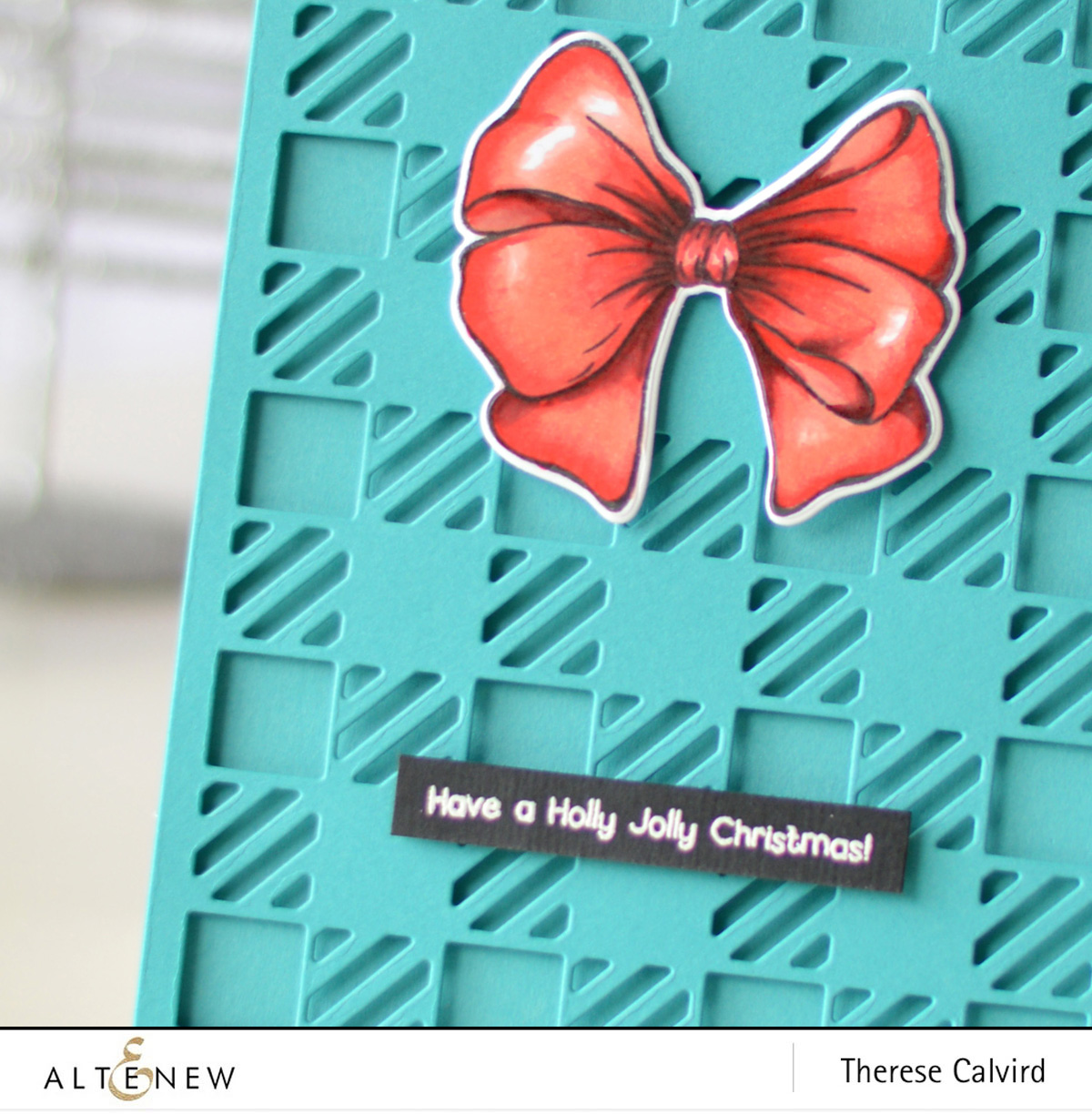 Altenew - Holiday Bow - Cozy Flannel Cover Die - Therese Calvird (card) 1 copy