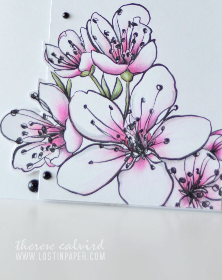 Lostinpaper - Ellen Hutson - Mondo Sakura - Prismacolor Pencils (card video) 1