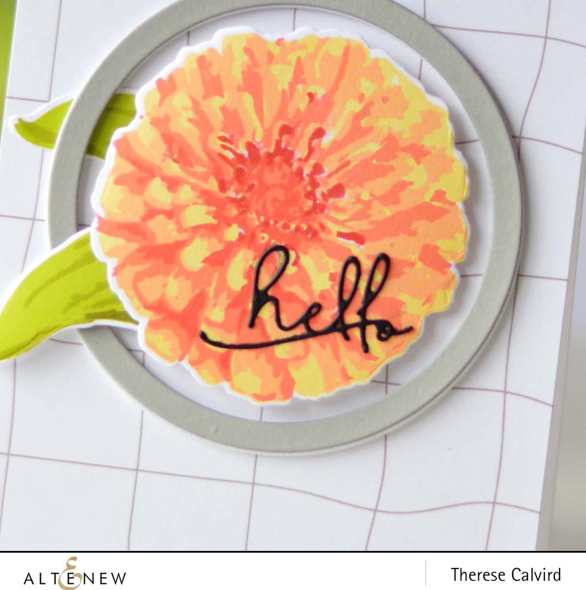 Altenew - BAF Flourishing Zinnia - Create a Wreath- Therese Calvird (card video) 1 copy