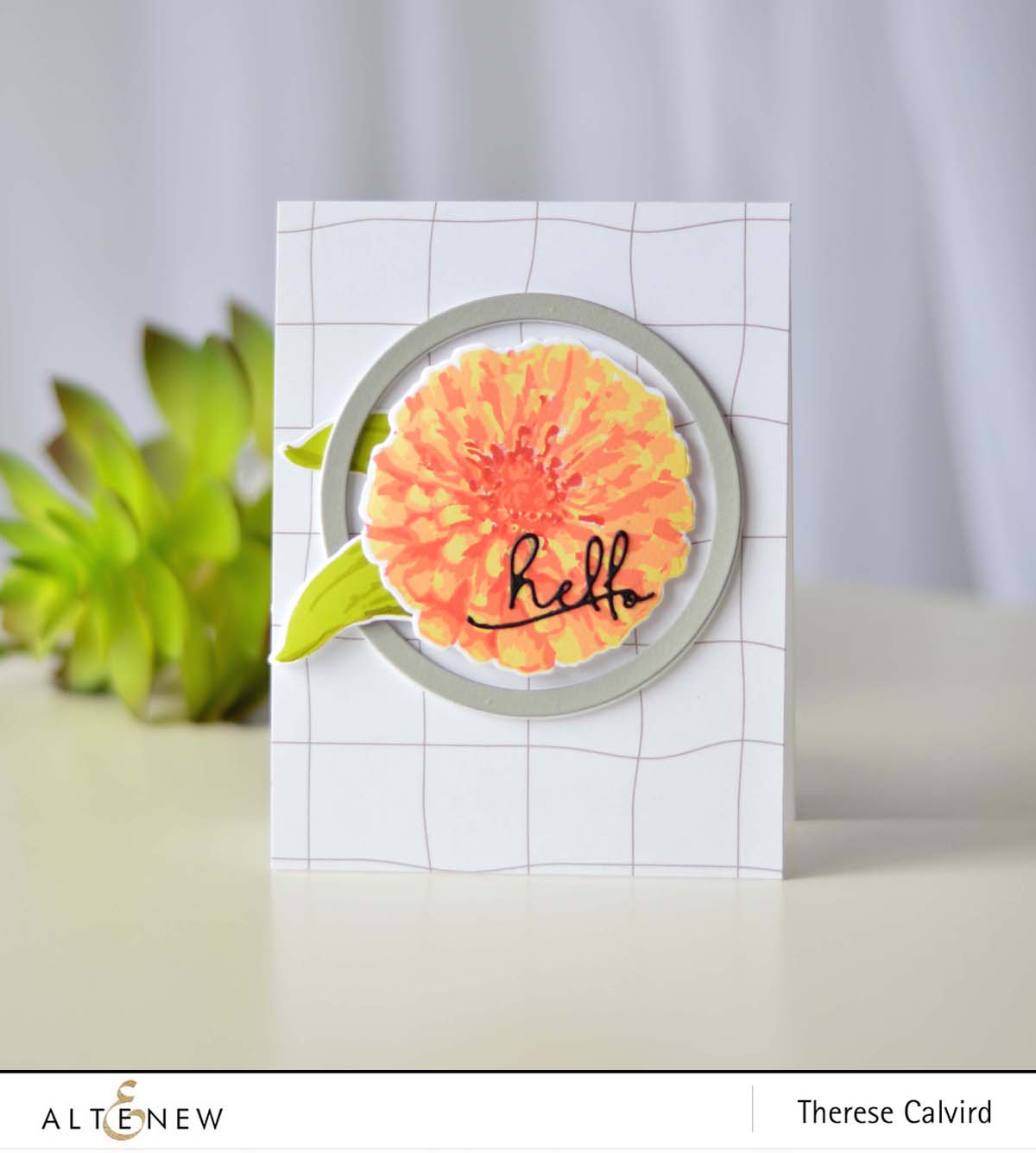 Altenew - BAF Flourishing Zinnia - Create a Wreath- Therese Calvird (card video) 1 copy