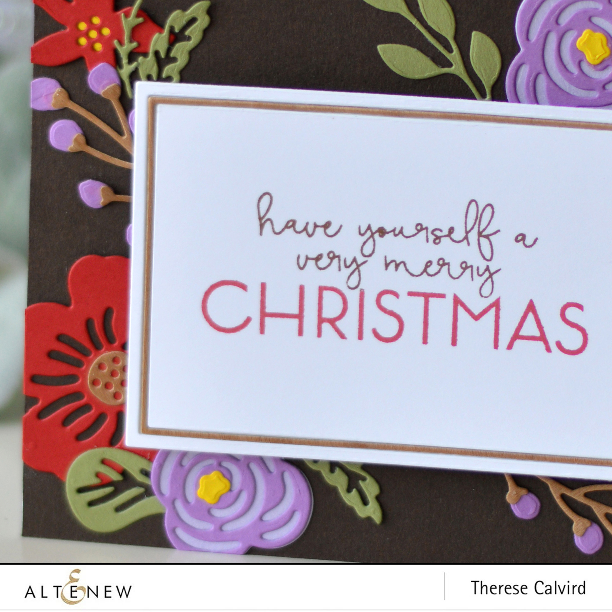 Altenew - Layered Floral Elements - Fine Frames Cover Die - Brilliant Baubles - Therese Calvird (card) 1 copy