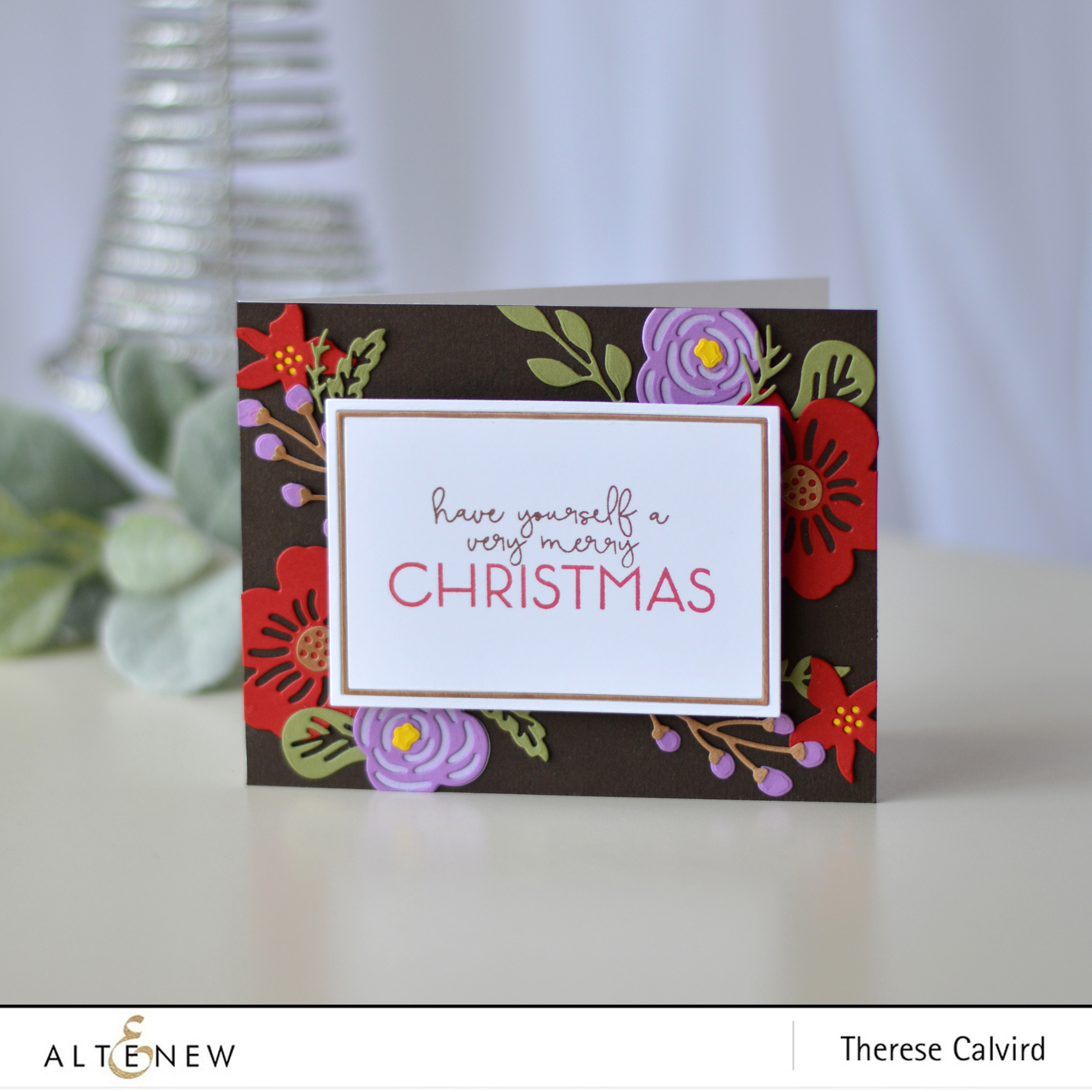Altenew - Layered Floral Elements - Fine Frames Cover Die - Brilliant Baubles - Therese Calvird (card) 1 copy