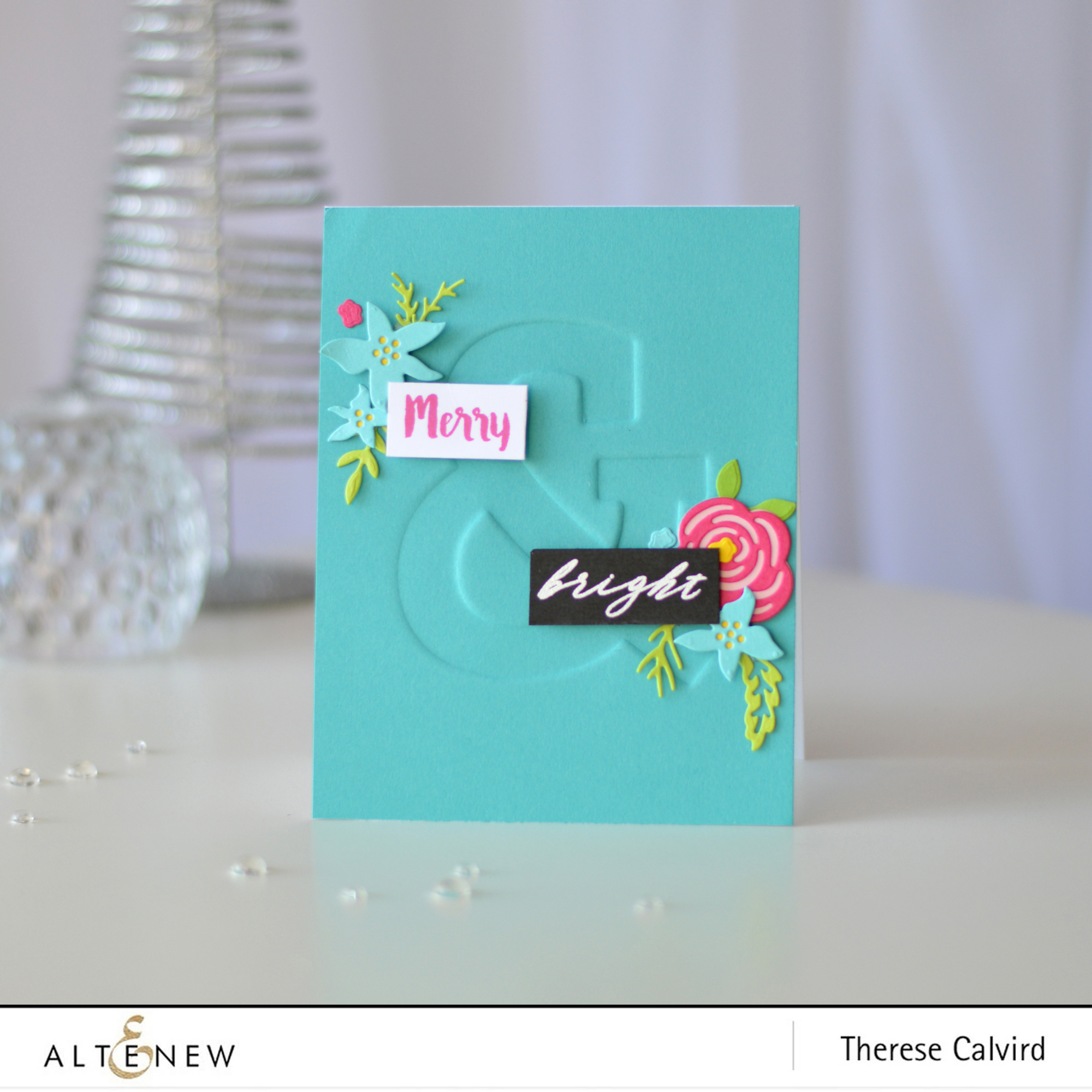 Altenew - Mega Ampersand - Layered Floral Elements - Therese Calvird (card video) 1 copy