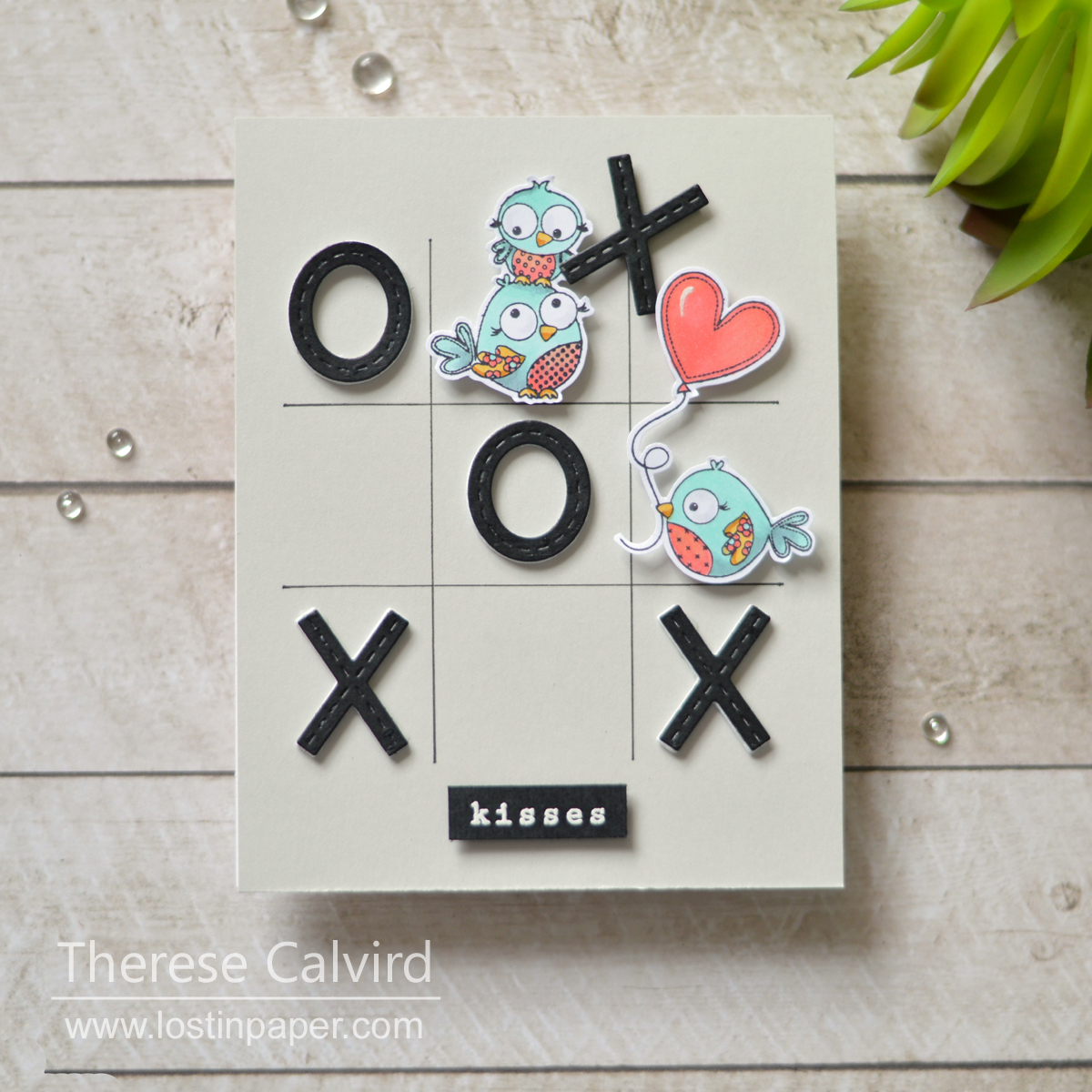 Lostinpaper - Penny Black - Happy Hugs - Stitched xoxo - Lovable (card) 1