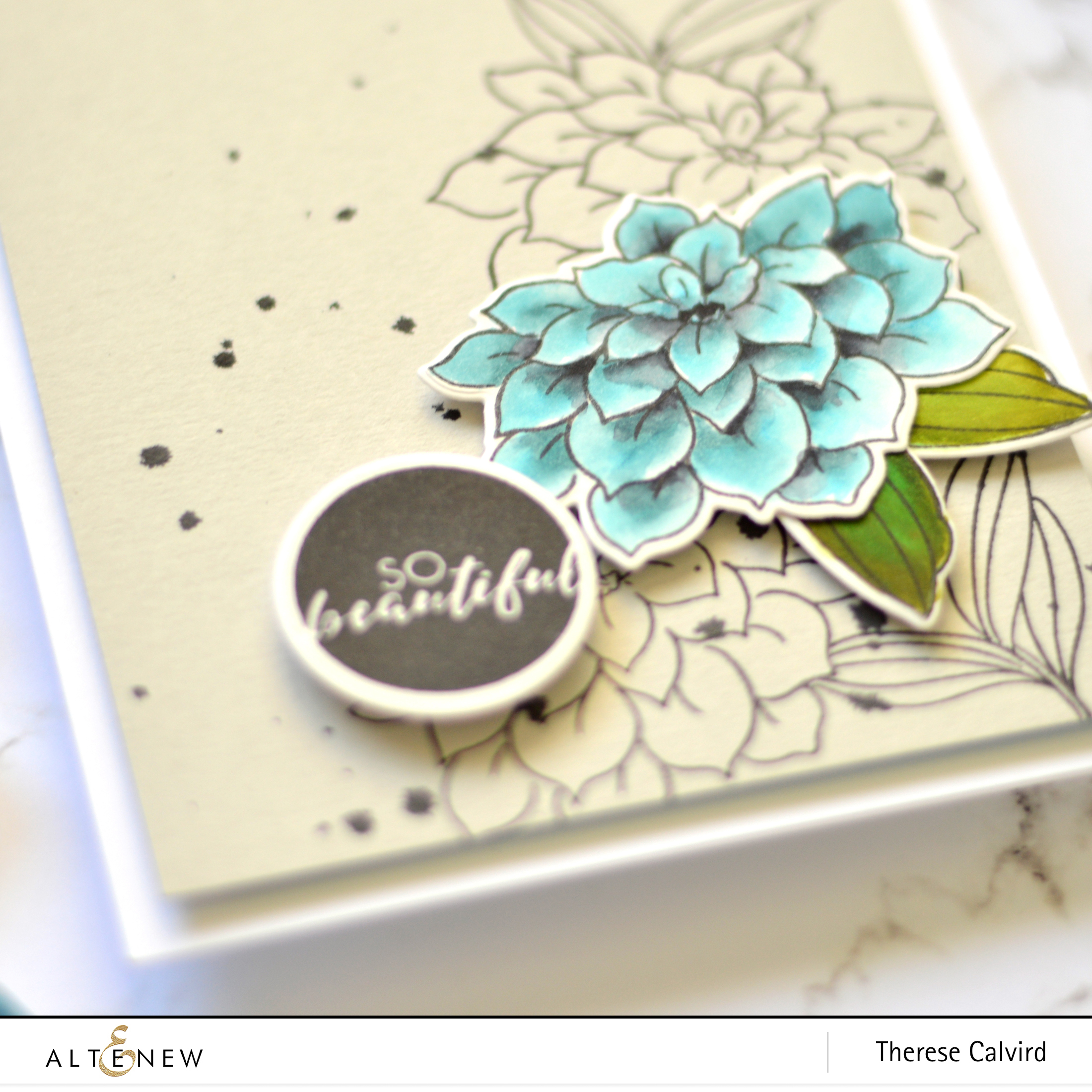 Altenew - BAF Dahlia - Circled Sentiments - Therese Calvird (card video) 1 copy