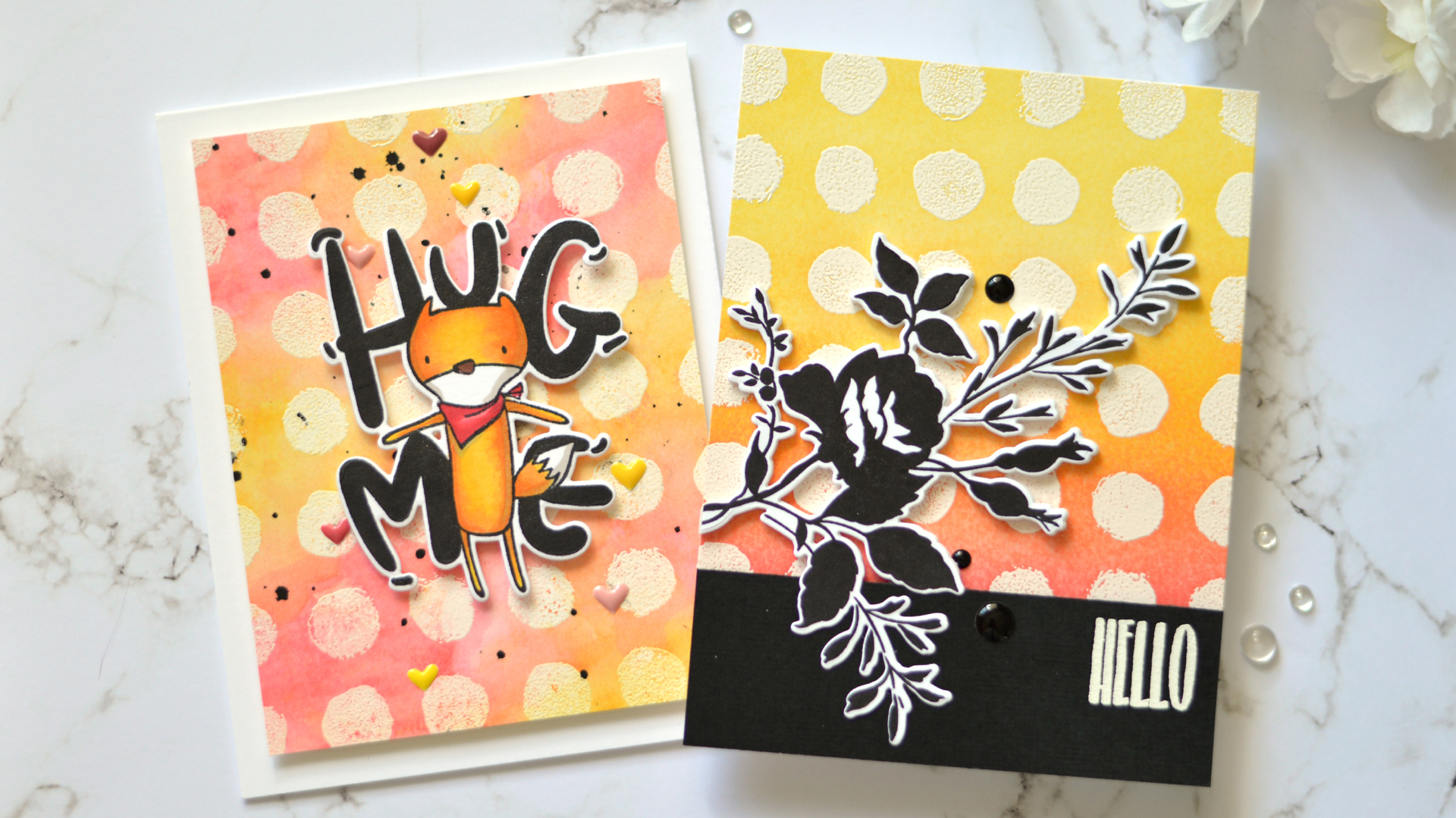 Altenew - Watercolor Dots - Dainty Bouquet - Hug Me - Take 2 with Therese (card video)