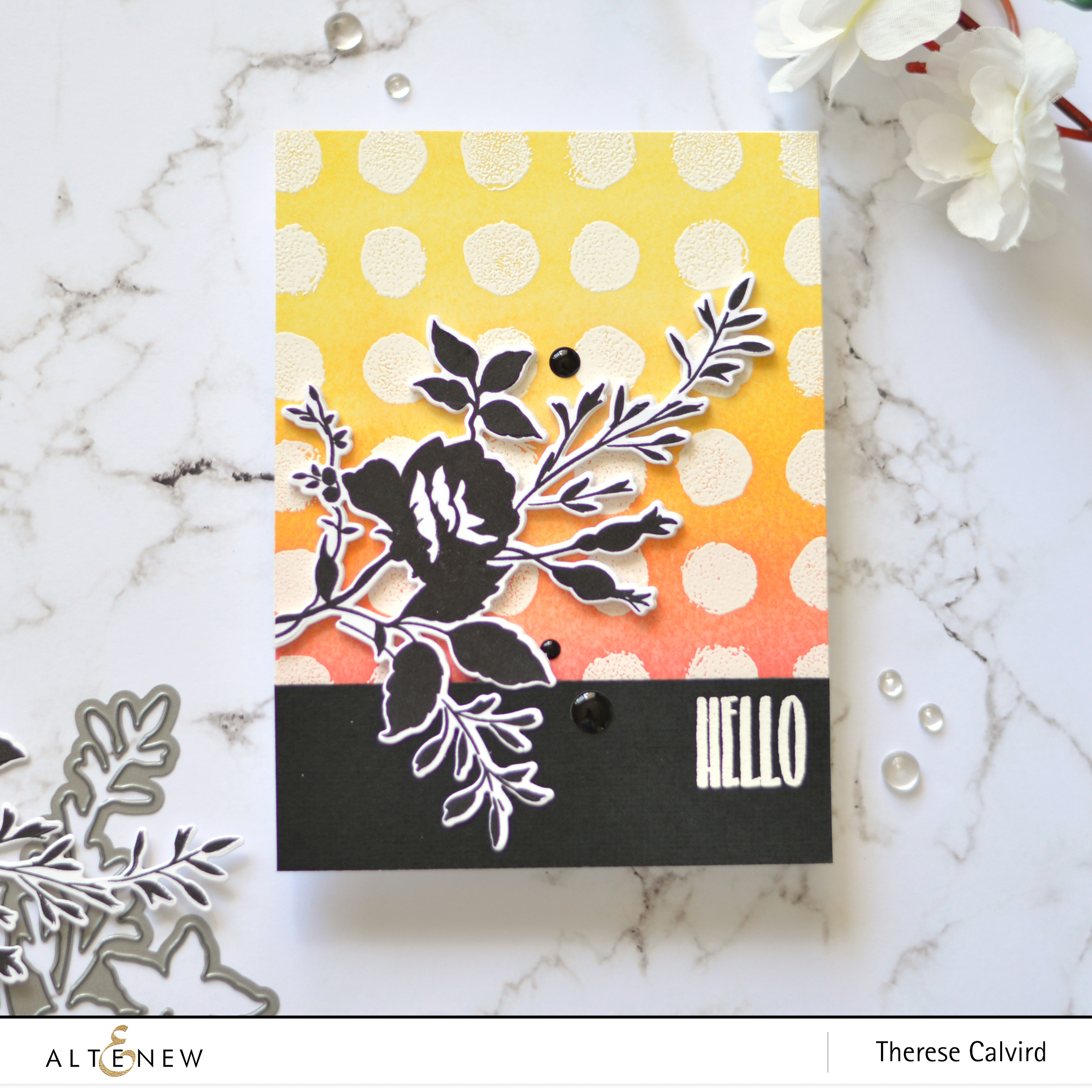 Altenew - Watercolor Dots - Dainty Bouquet - Take 2 with Therese (card video) 1 copy