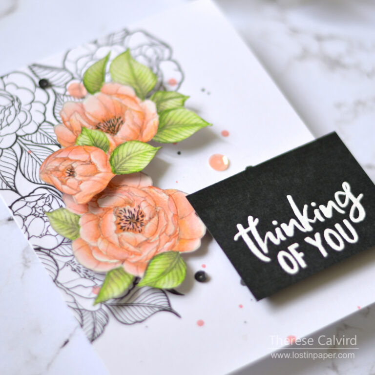 Lostinpaper - Spellbinders - Just Add Color - Peonies Bundle (card) 1