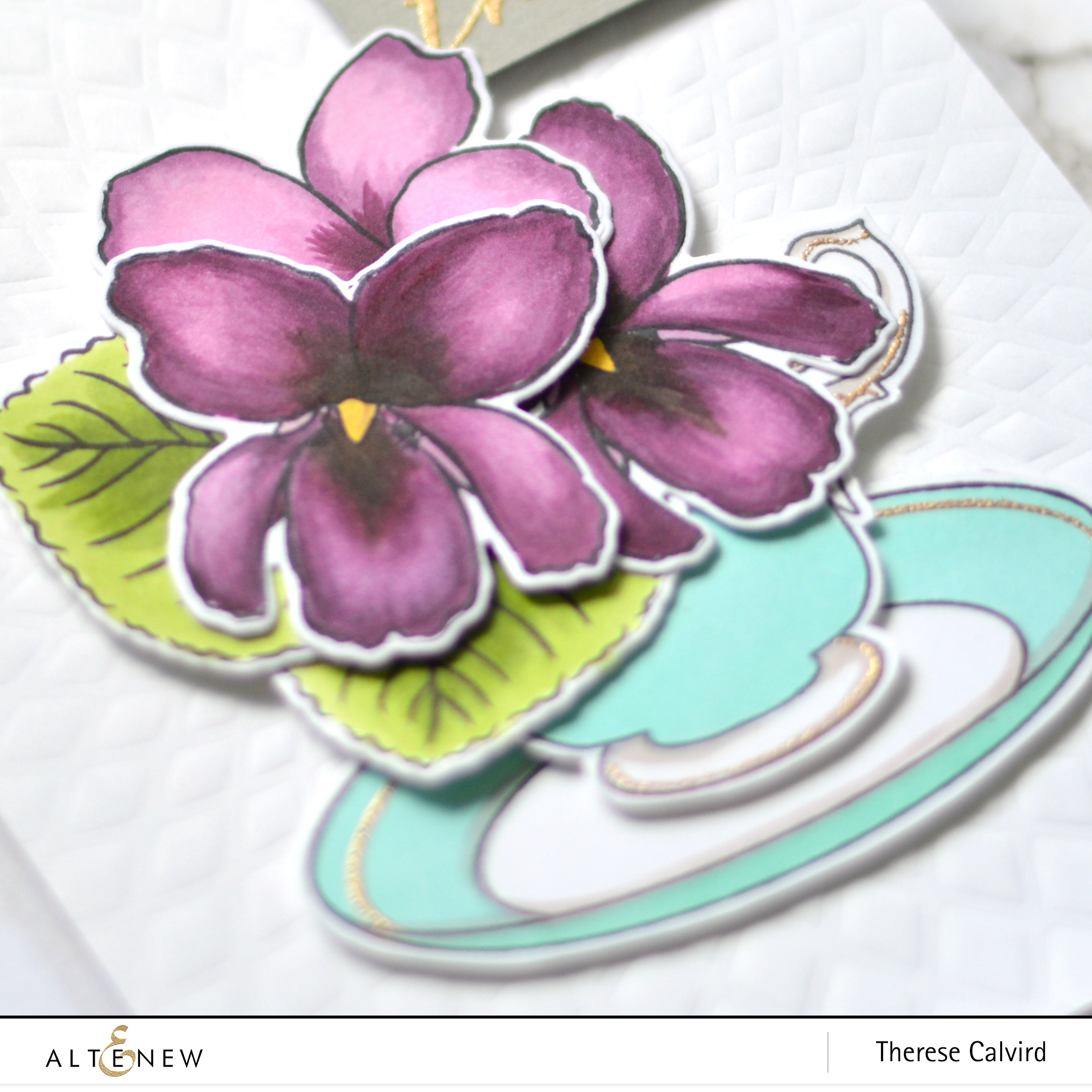 Altenew - BAF - Sweet Violet - Vintage Teacup - Therese Calvird (card video) 1 copy