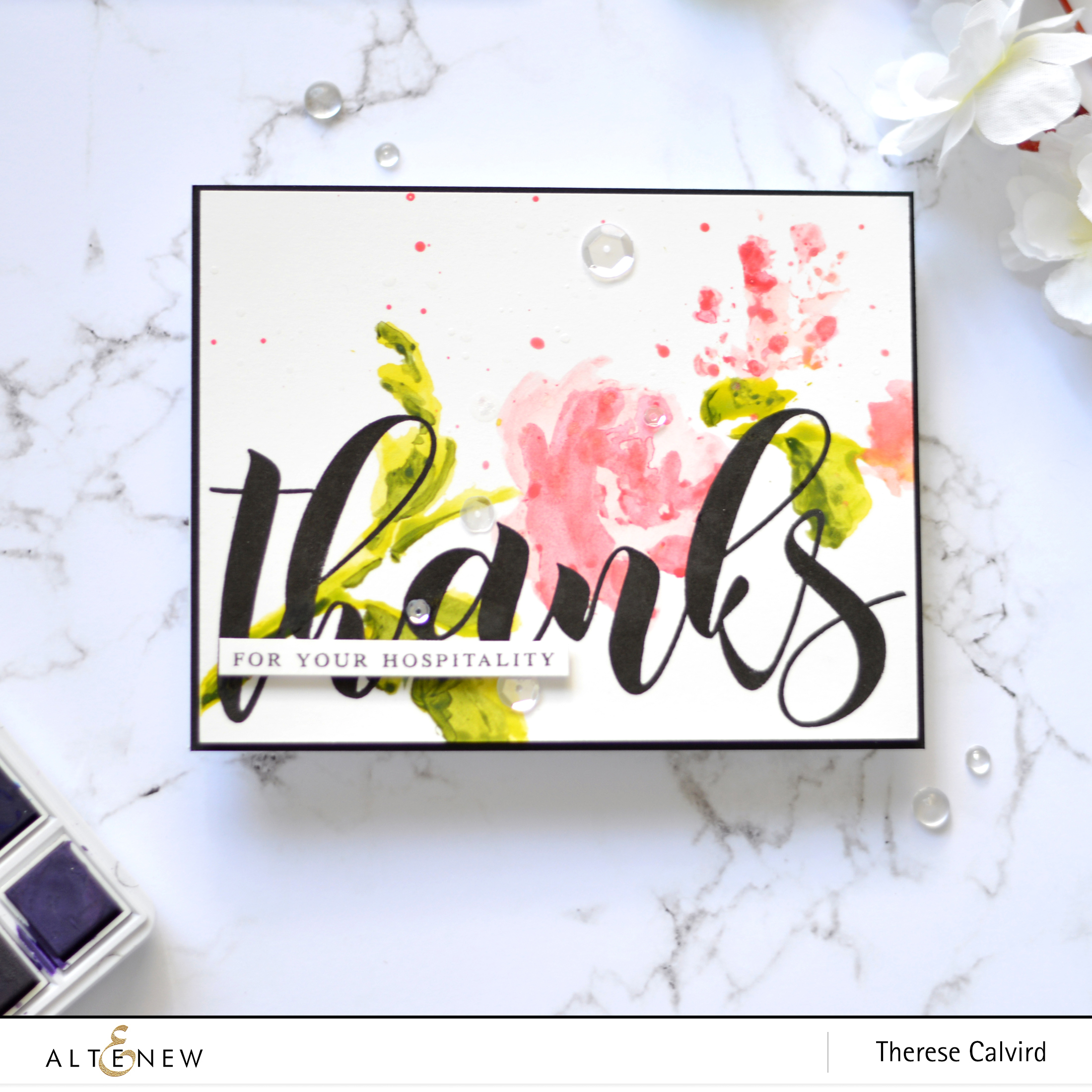 Altenew - Mega Greetings - Watercolor Bouquet - Take 2 with Therese (card video) 1 copy