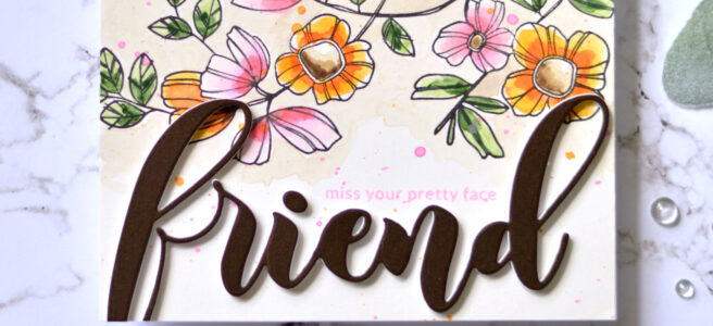 Altenew - Weekend Doodlees - Delicate Flower Bed - Mega Friend Die - Therese Calvird (card video) 1 copy