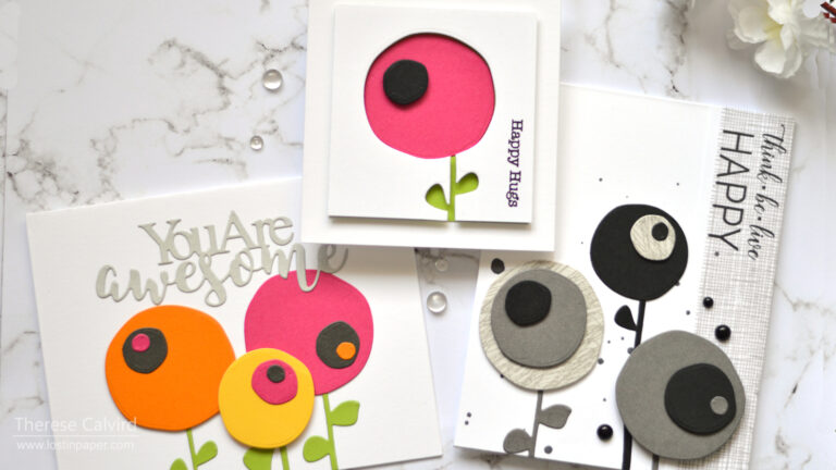 Lostinpaper - Gimme 5 Penny Black - Easy Abstract Flowers (card video) 1