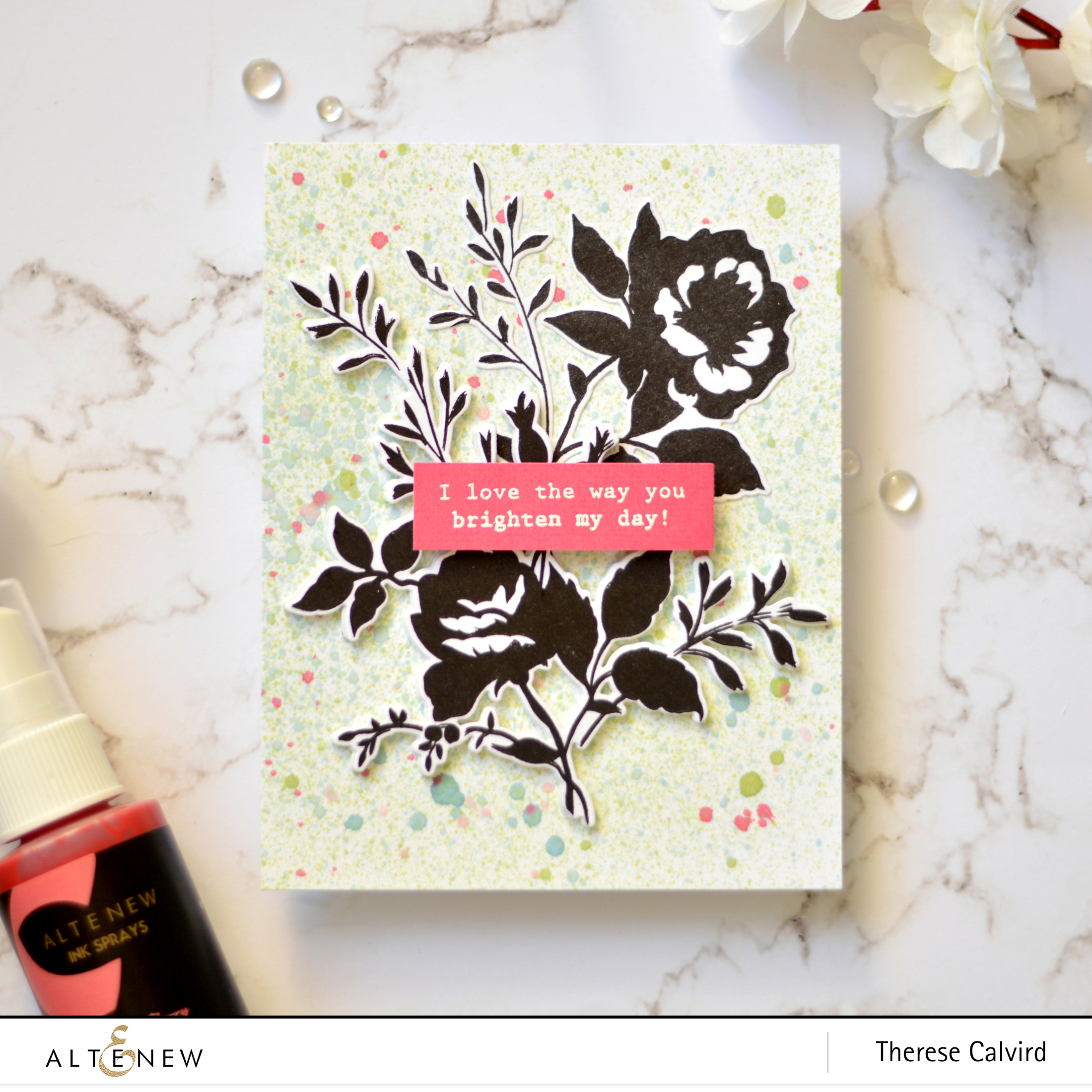 Altenew - Dainty Bouquet - Ink Sprays - Take 2 Wtih Therese (card video) 1 copy