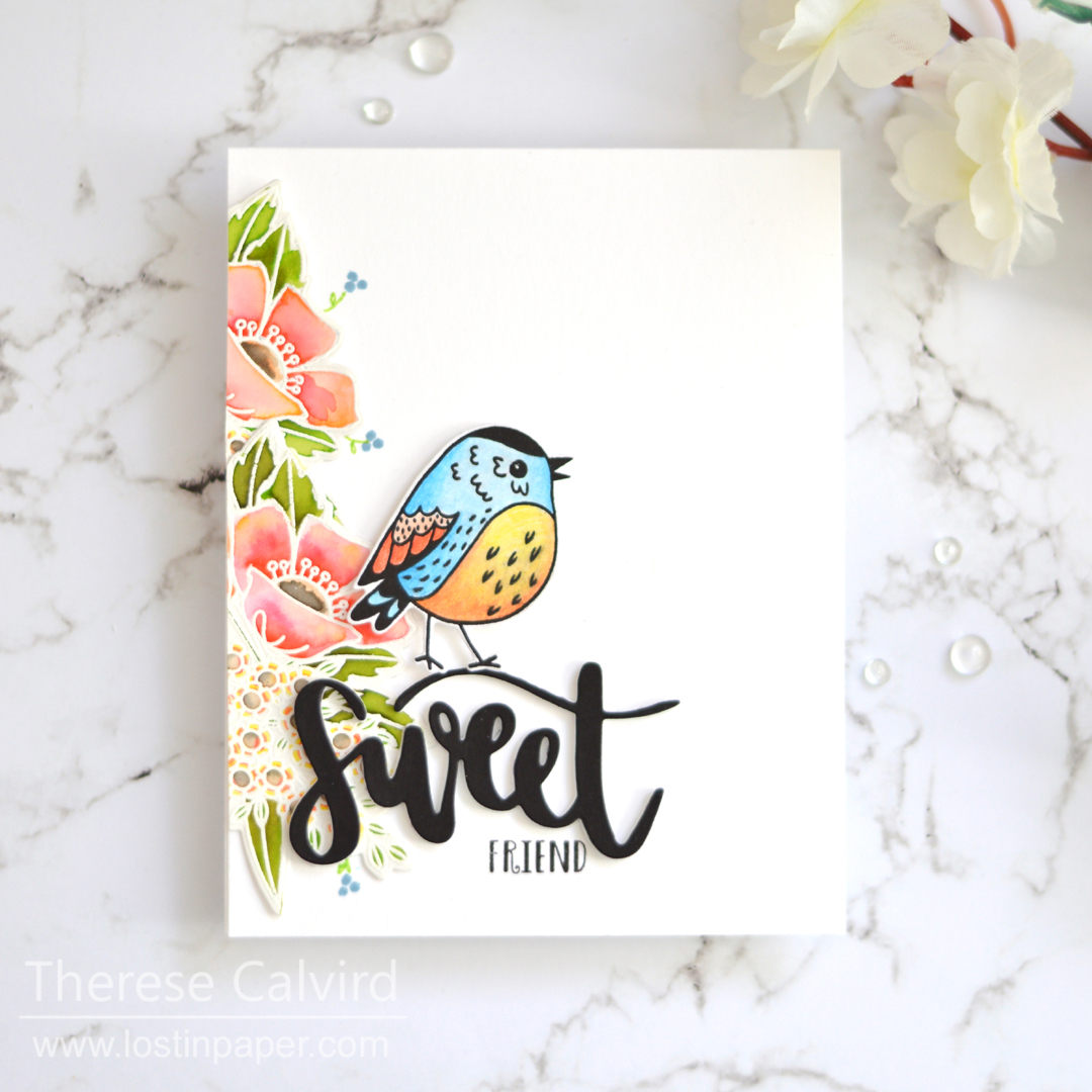 Lostinpaper - Catherine Pooler - Fluttering Friends - Ellen Hutson - Colour with U (card video) 1