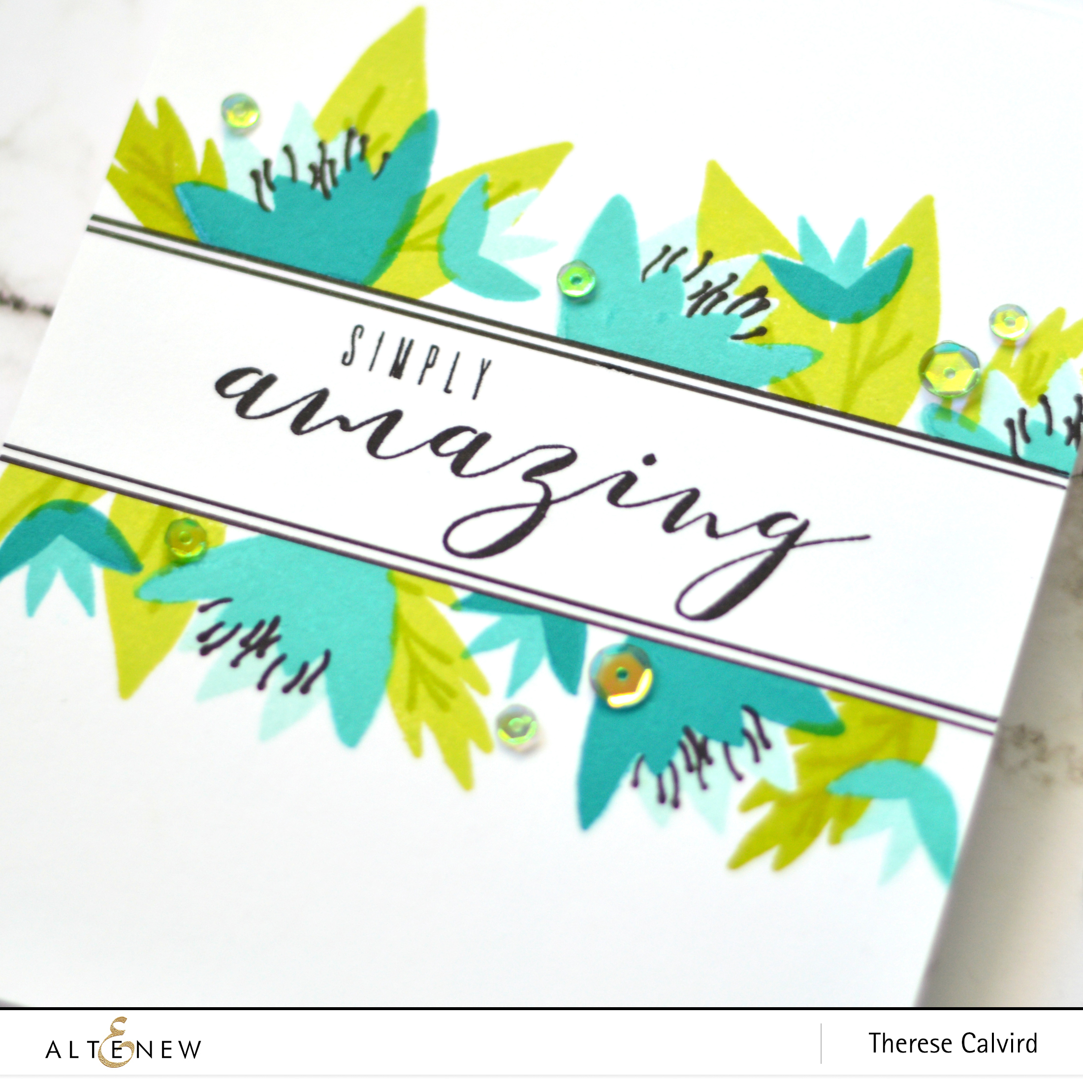 Altenew - Bright Blossoms - Painted Greetings - Therese Calvird (card video) 1 copy