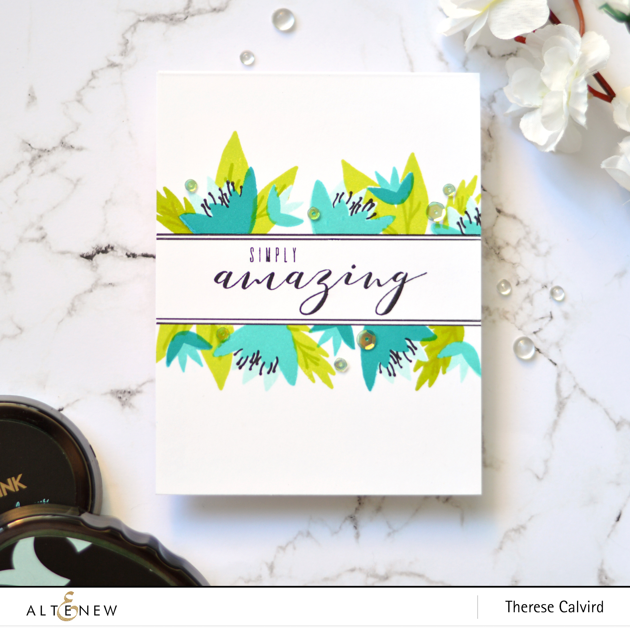 Altenew - Bright Blossoms - Painted Greetings - Therese Calvird (card video) 1 copy