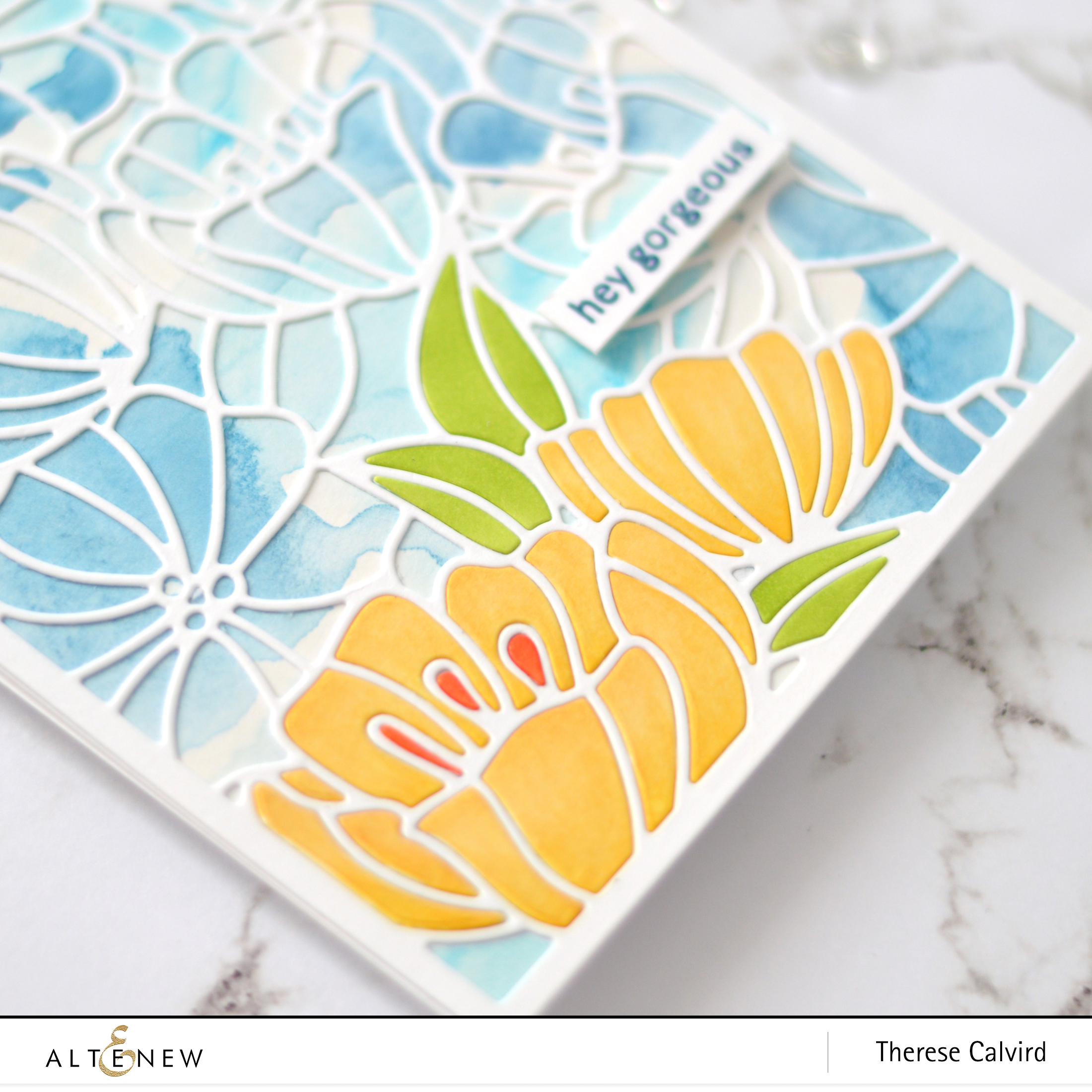 Altenew - Dainty Blooms Cover Die - Delicate Flower Bed - Therese Calvird (card video) 1 copy