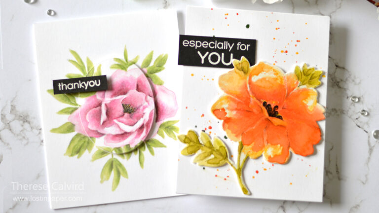 Lostinpaper - Gimme 5 Penny Black - Prismacolor Flowers (card video) 2