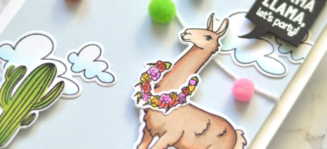 Lostinpaper - Llama Party - Hero Arts - Ellen Hutson (card video) 1