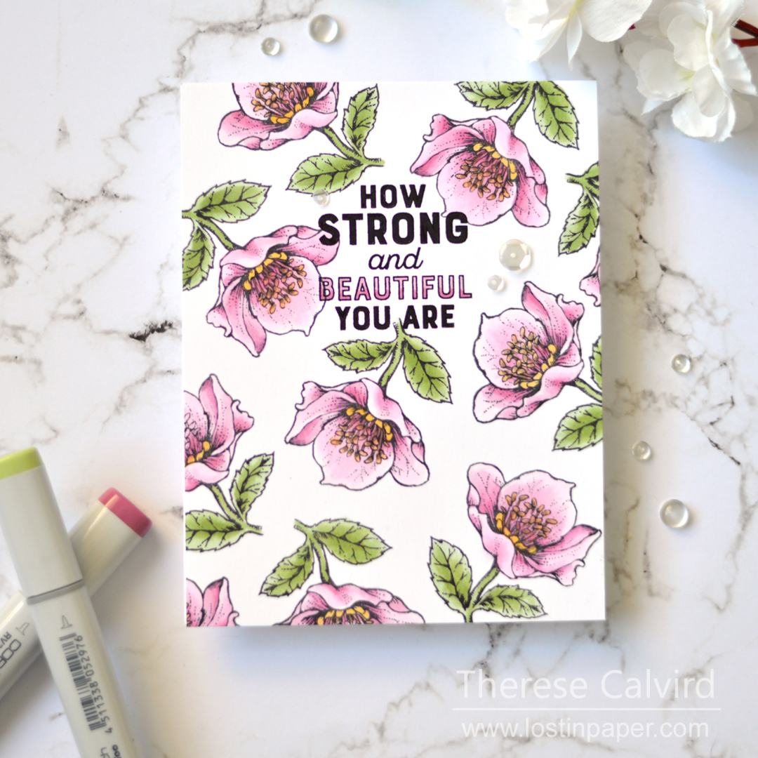 Lostinpaper - Power Poppy - Strong and Beautiful (card) 1