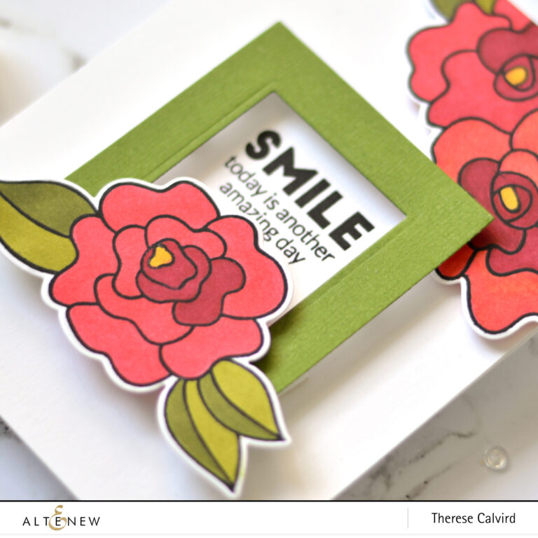 Altenew - Wavy Roses - Simply the Best - Halftone Squares - Therese Calvird (card) 1 copy
