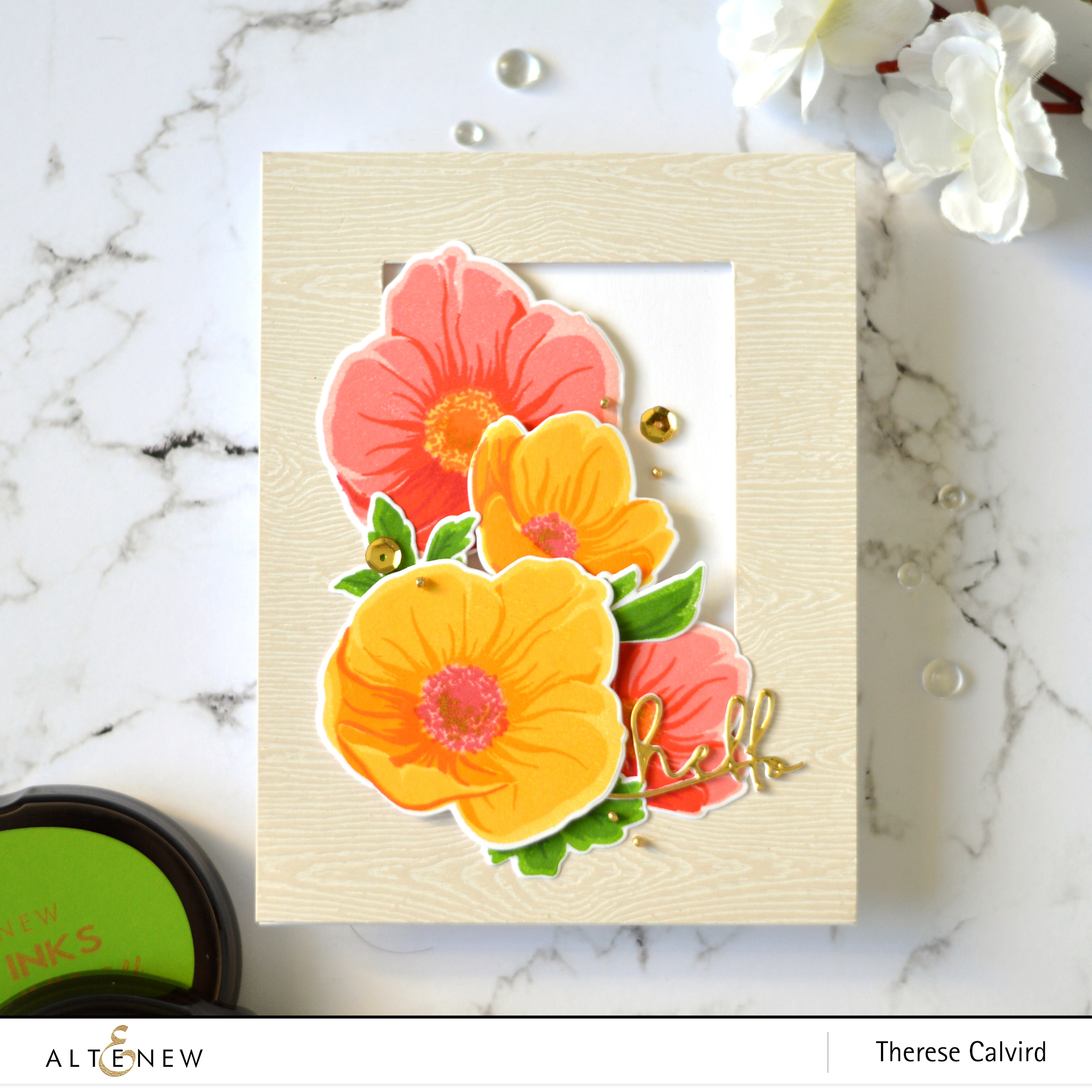 Altenew BAF Hellebore - Fine Frames Rectangle - Therese Calvird (card video) 1 copy