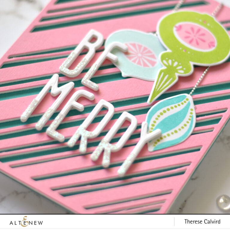 Altenew - Candy Cane Stripe - Tall Alpha - Brilliant Baubles - Therese Calvird (card video) 1 copy
