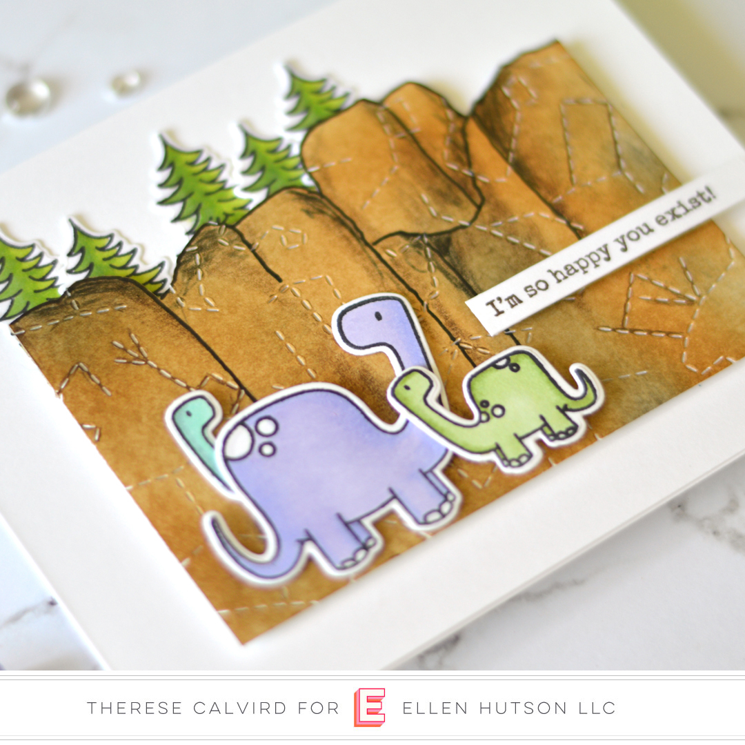 Lostinpaper - Ellen Hutson - Dinomite Christmas (card) 1 copy