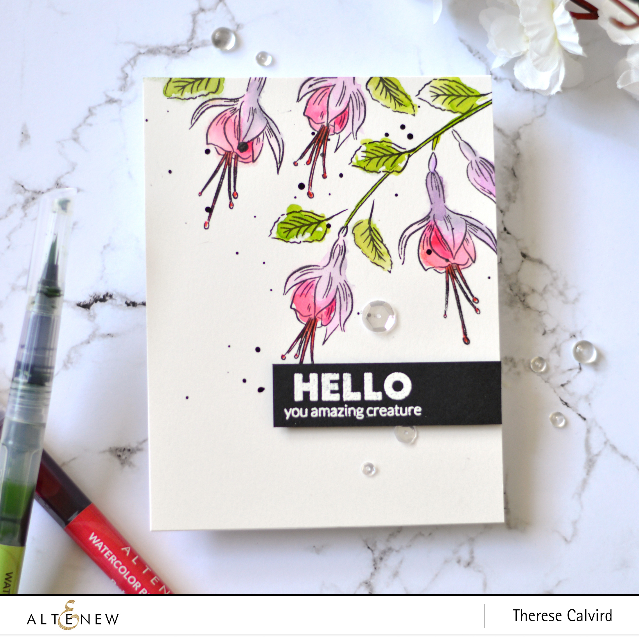 Altenew - BAF Fuchsia - Simply the Best - Therese Calvird (card video) 1 copy