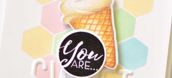 Altenew - Honeycomb Stencil - Summer Swirls - Tall Alpha - Therese Calvird (card video) 1 copy