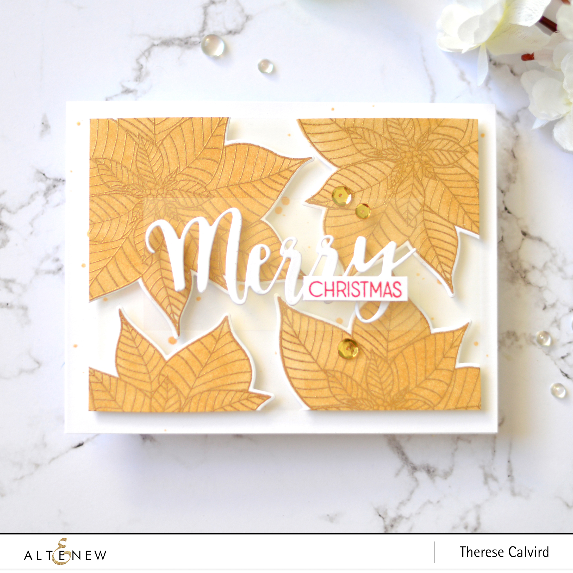 Altenew - Modern Poinsettia - Take 2 With Therese (card video) 7 copy