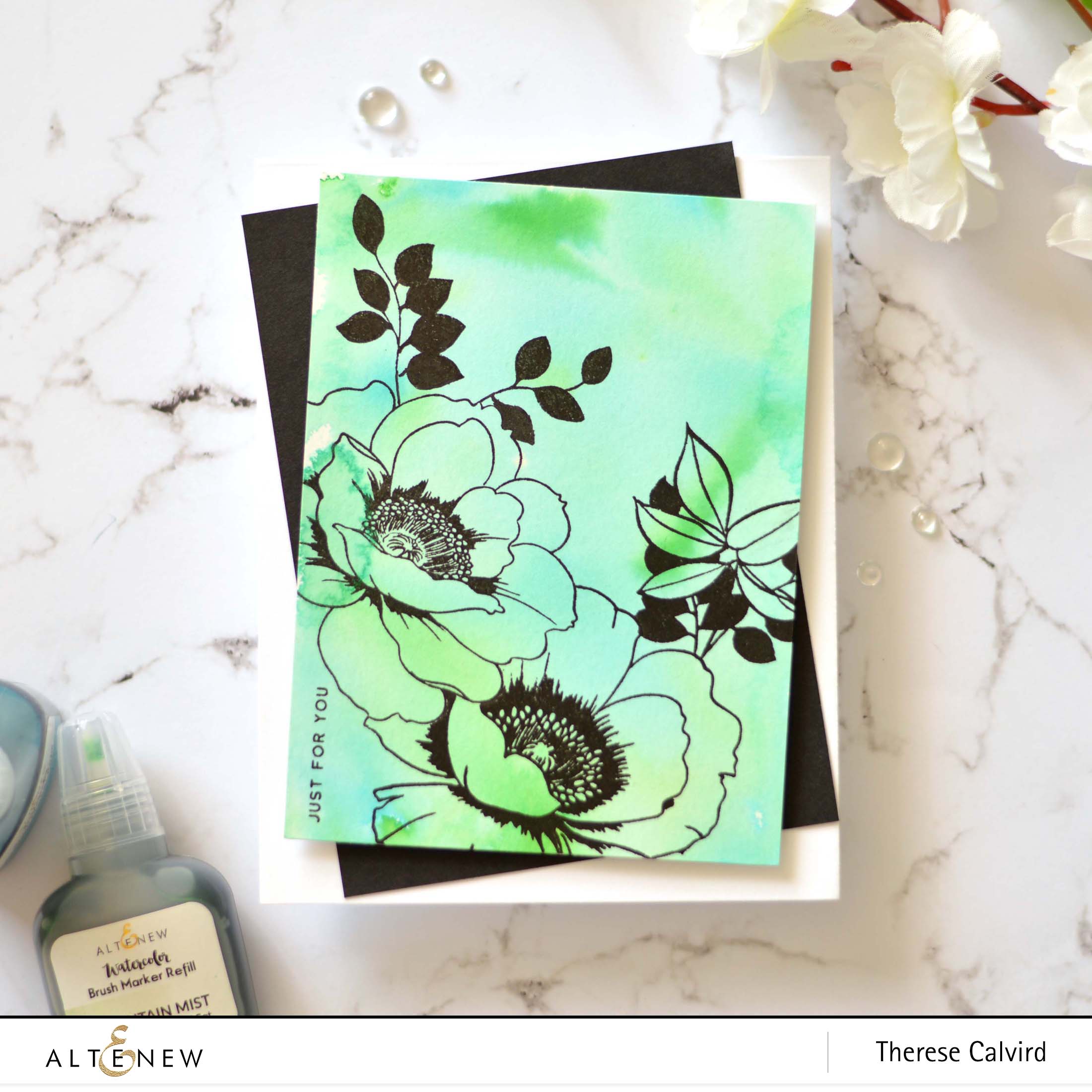 Altenew - Wallpaper Art - Waterbrush Marker Refill - Therese Calvird (card) 1 copy