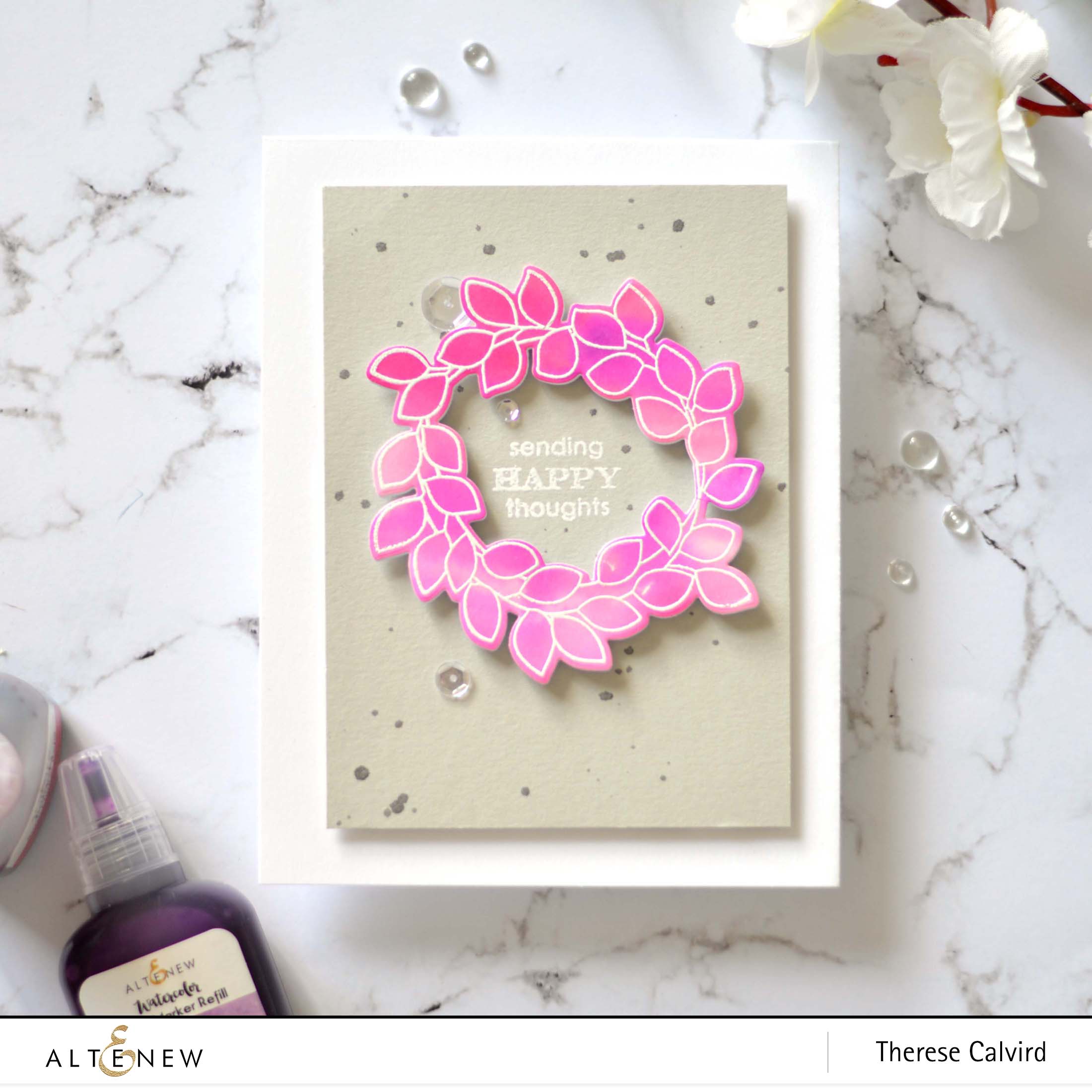 Altenew - Weekend Doodles - Waterbrush Marker Refill - Therese Calvird (card) 1 copy