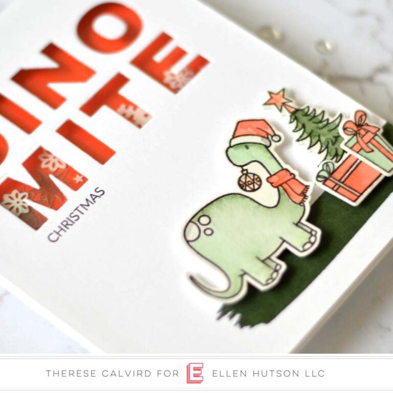 Lostinpaper - Ellen Hutson - Dinomite Christmas (card video) 2 copy
