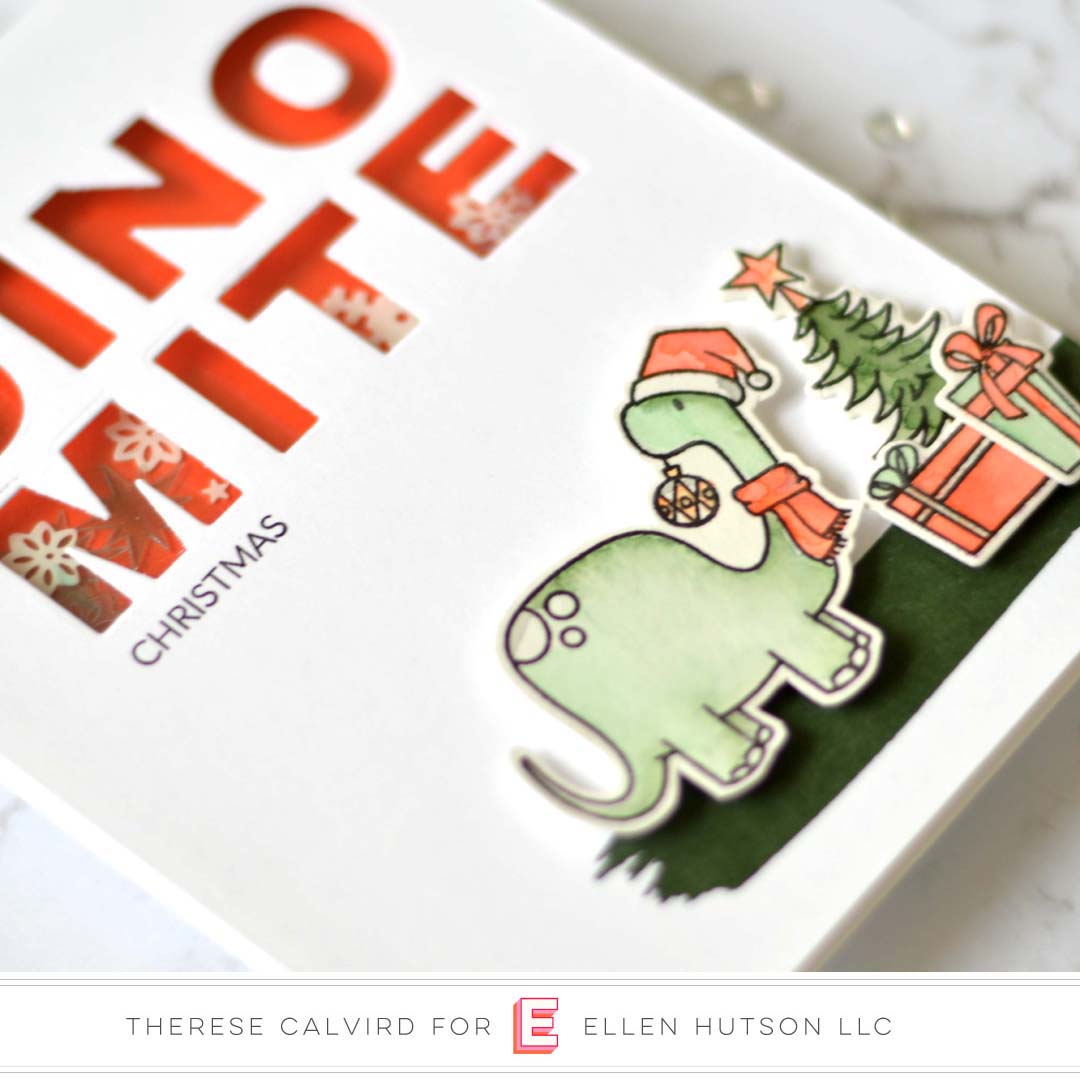 Lostinpaper - Ellen Hutson - Dinomite Christmas (card video) 2 copy