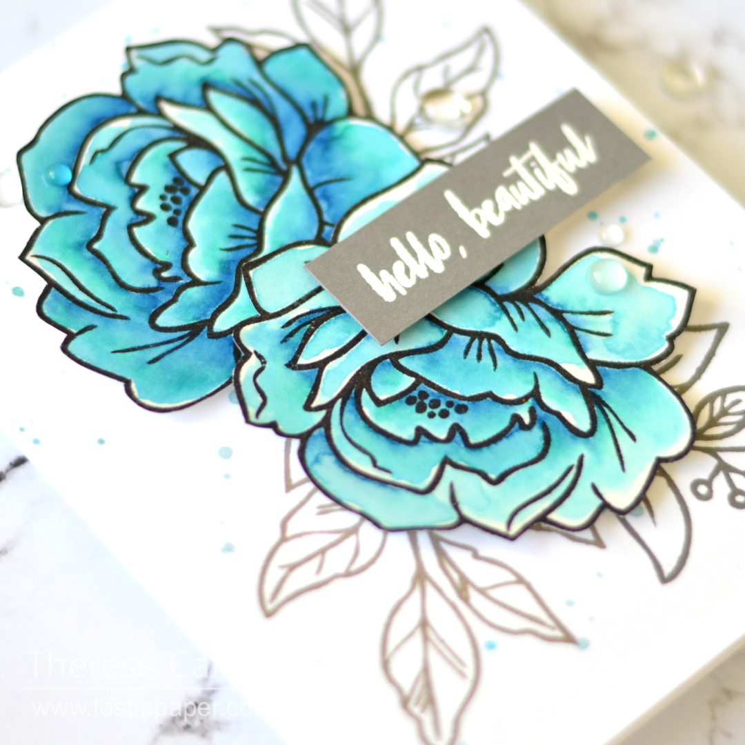 Lostinpaper - Reverse Confetti - Peony - Sentimentally Yours (card) 1