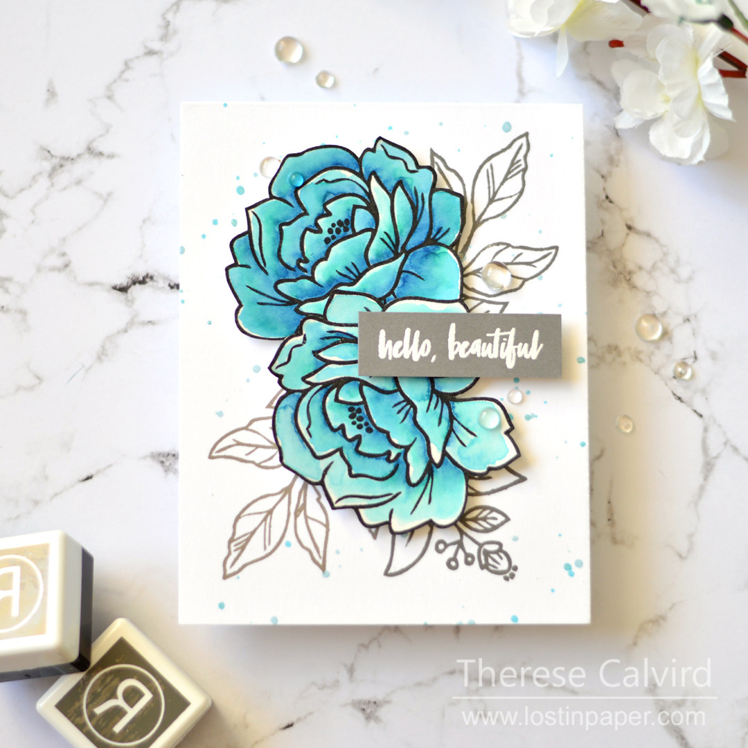 Lostinpaper - Reverse Confetti - Peony - Sentimentally Yours (card) 1