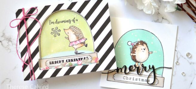 Penny Black Gimme 5 - Hedgehog SnowGlobes - Therese Calvird (card video) 1